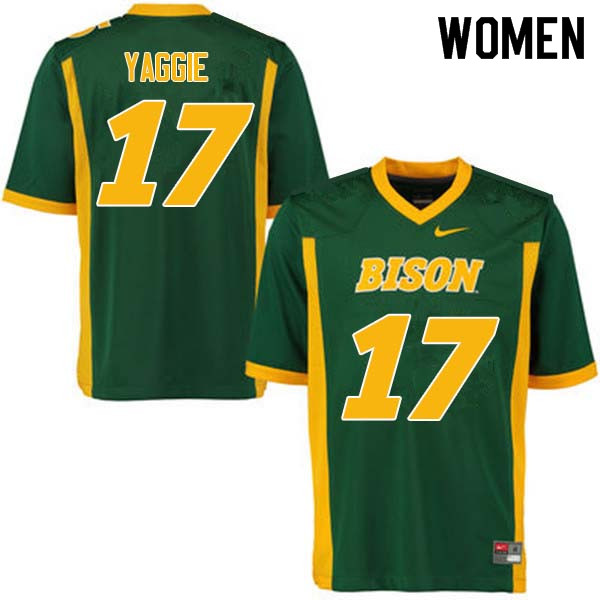 Women #17 Carson Yaggie North Dakota State Bison College Football Jerseys Sale-Green